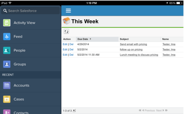 Calendar Views in Salesforce1