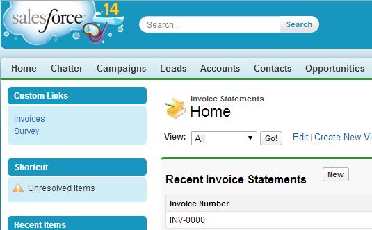 custom object home page
